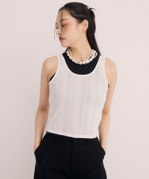 EIMY ISTOIRE(エイミーイストワール)の「miller レイヤードタンクトップ(タンクトップ・レディース・ブラック/ホワイト/その他35・F)」の3枚目の写真
