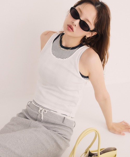 EIMY ISTOIRE(エイミーイストワール)の「miller レイヤードタンクトップ(タンクトップ・レディース・ブラック/ホワイト/その他35・F)」の9枚目の写真