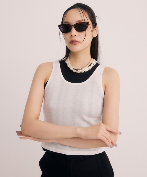 EIMY ISTOIRE(エイミーイストワール)の「miller レイヤードタンクトップ(タンクトップ・レディース・ブラック/ホワイト/その他35・F)」の11枚目の写真