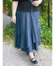 Re-J&SUPURE（リジェイアンドスプル）の「【大きいサイズ】【Kannaコラボ】デニムラッフルスカート（スカート）」