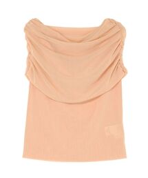 ノースリーブオフショルチュールトップス