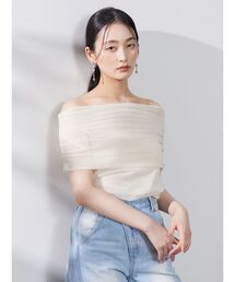 LAGUNAMOON | ノースリーブオフショルチュールトップス(Tシャツ/カットソー)