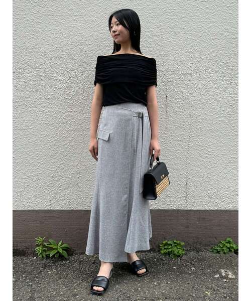 LAGUNAMOON（ラグナムーン）の「ノースリーブオフショルチュールトップス（Tシャツ/カットソー・レディース・サーモンピンク/ブラック/アイボリー・FREE）」の20枚目の写真