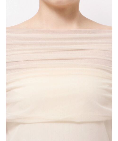 LAGUNAMOON（ラグナムーン）の「ノースリーブオフショルチュールトップス（Tシャツ/カットソー・レディース・サーモンピンク/ブラック/アイボリー・FREE）」の4枚目の写真