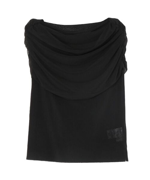 LAGUNAMOON（ラグナムーン）の「ノースリーブオフショルチュールトップス（Tシャツ/カットソー・レディース・サーモンピンク/ブラック/アイボリー・FREE）」の12枚目の写真