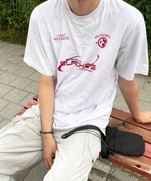 メッセージプリントカットソー メッセージプリント プリント 英字プリント」に該当するTシャツ