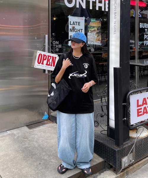 NOWLE(ノウル)の「【NOWLE】ストリート ロゴ プリント ユニセックス 半袖 Tシャツ(Tシャツ/カットソー・メンズ・ブラック/ライトグレー・MEDIUM/LARGE/X-LARGE)」の16枚目の写真