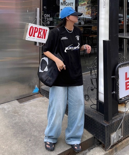 NOWLE(ノウル)の「【NOWLE】ストリート ロゴ プリント ユニセックス 半袖 Tシャツ(Tシャツ/カットソー・メンズ・ブラック/ライトグレー・MEDIUM/LARGE/X-LARGE)」の13枚目の写真