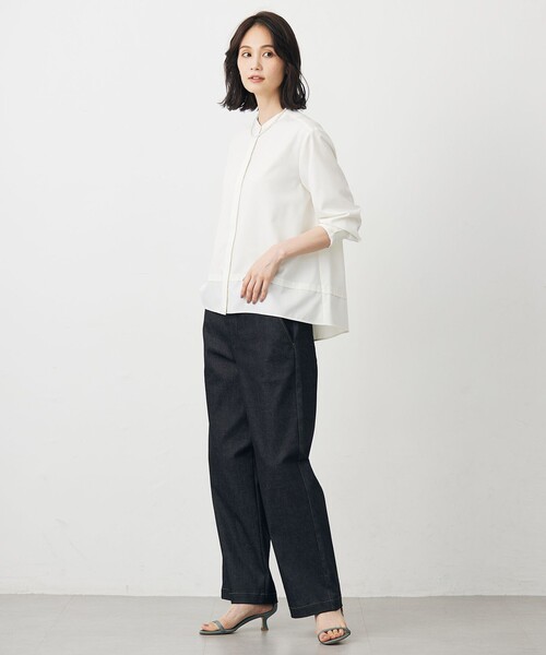 J.PRESS Ladies(J.プレス レディス)の「LIMBLESS50ツイル ブラウス(シャツ/ブラウス・レディース・ライトグレー系/グレー系/アイボリー系・XS)」の7枚目の写真
