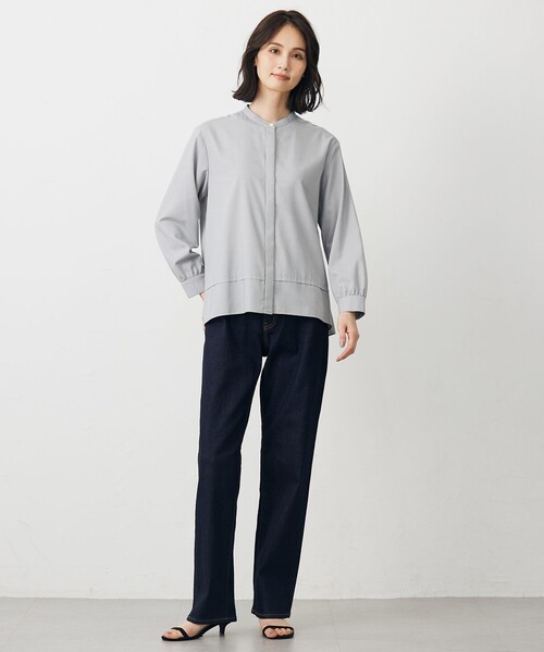 J.PRESS Ladies(J.プレス レディス)の「LIMBLESS50ツイル ブラウス(シャツ/ブラウス・レディース・ライトグレー系/グレー系/アイボリー系・XS)」の12枚目の写真