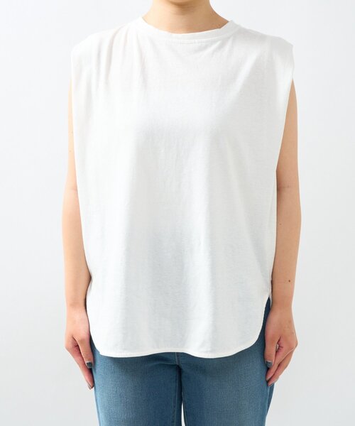 un dix cors（アンディコール）の「《大人のこなれカジュアルに》綿麻混肩タックプルオーバー（Tシャツ/カットソー・レディース・ブラック/オフホワイト/チャコールグレー・FREE）」の4枚目の写真