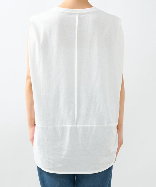 un dix cors（アンディコール）の「《大人のこなれカジュアルに》綿麻混肩タックプルオーバー（Tシャツ/カットソー・レディース・ブラック/オフホワイト/チャコールグレー・FREE）」の6枚目の写真