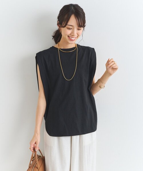 un dix cors（アンディコール）の「《大人のこなれカジュアルに》綿麻混肩タックプルオーバー（Tシャツ/カットソー・レディース・ブラック/オフホワイト/チャコールグレー・FREE）」の10枚目の写真