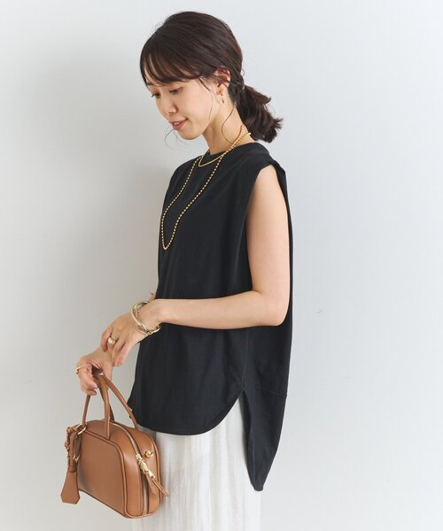 un dix cors（アンディコール）の「《大人のこなれカジュアルに》綿麻混肩タックプルオーバー（Tシャツ/カットソー・レディース・ブラック/オフホワイト/チャコールグレー・FREE）」の12枚目の写真