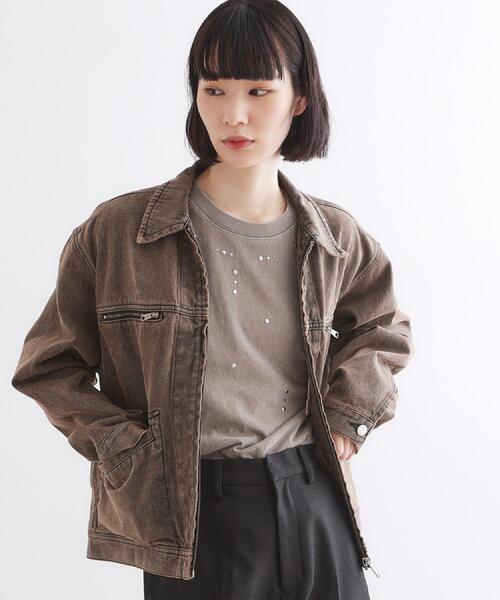 tk.TAKEO KIKUCHI(ティーケータケオキクチ)の「デニムブルゾン(デニムジャケット・メンズ・ブラウン系その他/ブルー・02/03)」の8枚目の写真