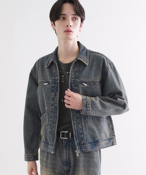 tk.TAKEO KIKUCHI(ティーケータケオキクチ)の「デニムブルゾン(デニムジャケット・メンズ・ブラウン系その他/ブルー・02/03)」の11枚目の写真