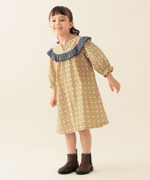 総柄 フリル ワンピース 2025FW（90～140cm）（ワンピース