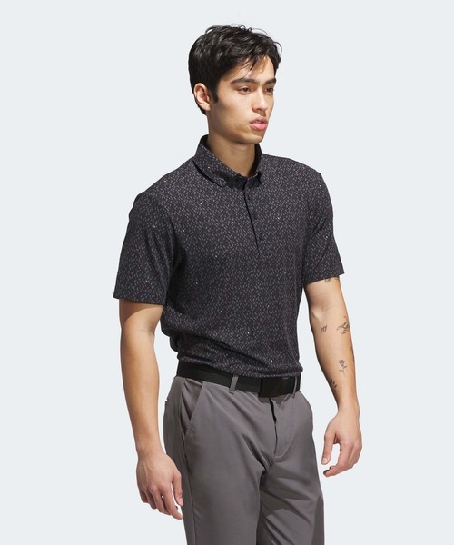 アディダス adidas ゴルフ ボタンダウンシャツ セール】エンボスプリント 半袖ボタンダウンシャツ【adidas Golf