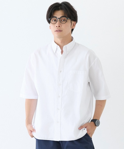 coca(coca)(コカ)の「オックスボタンダウン半袖シャツ(シャツ/ブラウス・メンズ・ブラック/ストライプ/ネイビー/ホワイト・L/M/XL)」の1枚目の写真