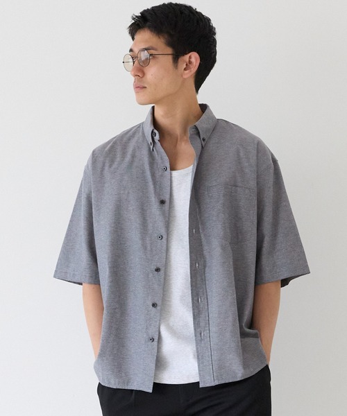 coca(coca)(コカ)の「オックスボタンダウン半袖シャツ(シャツ/ブラウス・メンズ・ブラック/ストライプ/ネイビー/ホワイト・L/M/XL)」の2枚目の写真