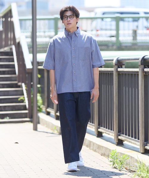 coca(coca)(コカ)の「オックスボタンダウン半袖シャツ(シャツ/ブラウス・メンズ・ブラック/ストライプ/ネイビー/ホワイト・L/M/XL)」の13枚目の写真