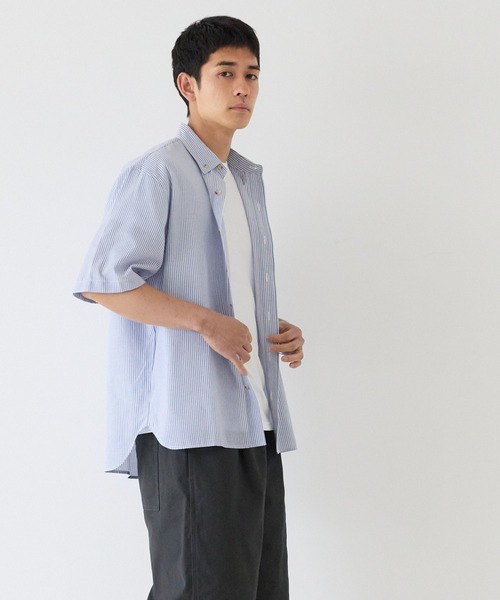 coca(coca)(コカ)の「オックスボタンダウン半袖シャツ(シャツ/ブラウス・メンズ・ブラック/ストライプ/ネイビー/ホワイト・L/M/XL)」の15枚目の写真