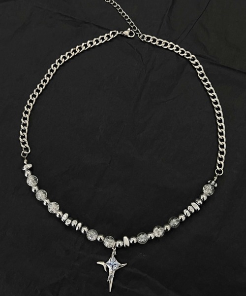 一点物ビーズネックレス　ハンドメイド　カスタム可能 A'GEM/9 × .kom 『.KOM/ドットケーオーエム』 スターモチーフ