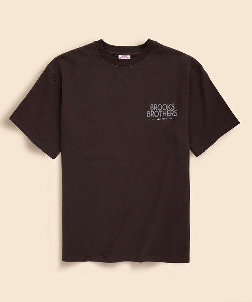 [BROOKS BROTHERS] 製品染めグラフィックTシャツ USAコットンジャージー ヘビーウェイト GFロゴ Tシャツ | Brooks