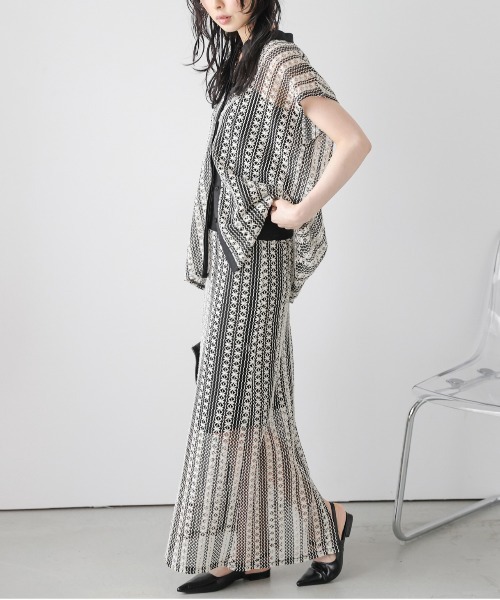AMELY(エミリー)の「クロシェレース セットアップ(セットアップ・レディース・ホワイト/グリーン/ブラウン・フリー)」の5枚目の写真