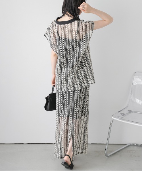 AMELY(エミリー)の「クロシェレース セットアップ(セットアップ・レディース・ホワイト/グリーン/ブラウン・フリー)」の6枚目の写真