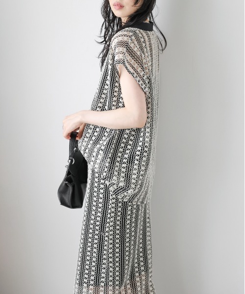 AMELY(エミリー)の「クロシェレース セットアップ(セットアップ・レディース・ホワイト/グリーン/ブラウン・フリー)」の9枚目の写真