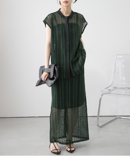 AMELY(エミリー)の「クロシェレース セットアップ(セットアップ・レディース・ホワイト/グリーン/ブラウン・フリー)」の15枚目の写真