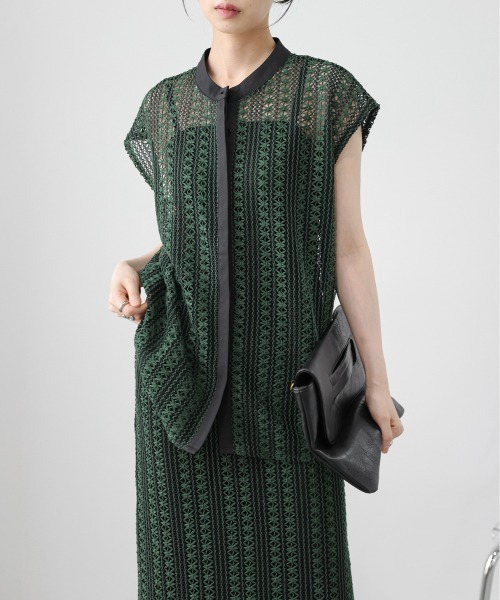 AMELY(エミリー)の「クロシェレース セットアップ(セットアップ・レディース・ホワイト/グリーン/ブラウン・フリー)」の18枚目の写真