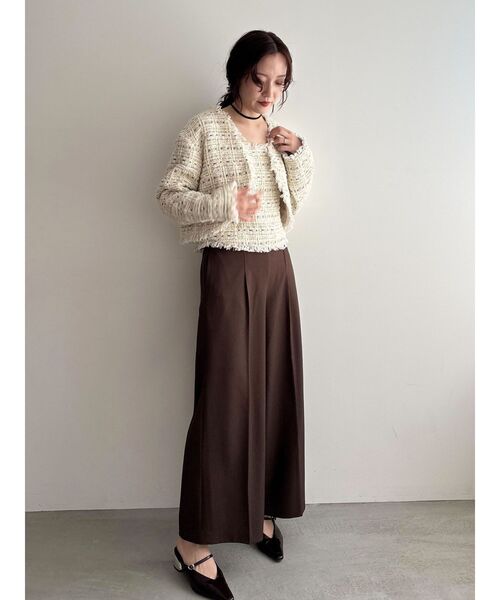 LAGUNAMOON（ラグナムーン）の「テープヤーンツイードキャミソール（キャミソール・レディース・ブラック/アイボリー・FREE）」の13枚目の写真