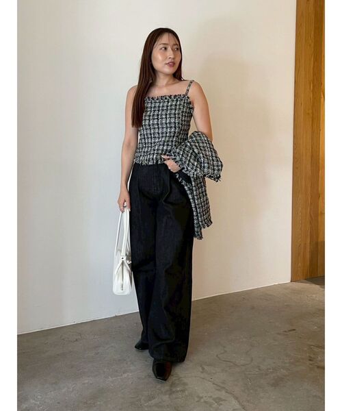 LAGUNAMOON（ラグナムーン）の「テープヤーンツイードキャミソール（キャミソール・レディース・ブラック/アイボリー・FREE）」の16枚目の写真