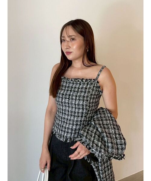 LAGUNAMOON（ラグナムーン）の「テープヤーンツイードキャミソール（キャミソール・レディース・ブラック/アイボリー・FREE）」の17枚目の写真