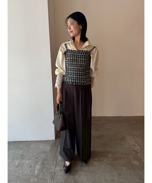 LAGUNAMOON（ラグナムーン）の「テープヤーンツイードキャミソール（キャミソール・レディース・ブラック/アイボリー・FREE）」の20枚目の写真