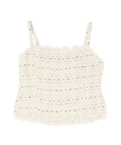 LAGUNAMOON（ラグナムーン）の「テープヤーンツイードキャミソール（キャミソール・レディース・ブラック/アイボリー・FREE）」の6枚目の写真