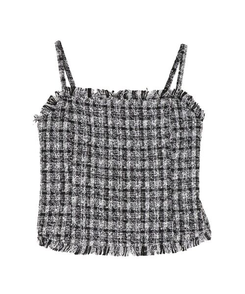 LAGUNAMOON（ラグナムーン）の「テープヤーンツイードキャミソール（キャミソール・レディース・ブラック/アイボリー・FREE）」の7枚目の写真