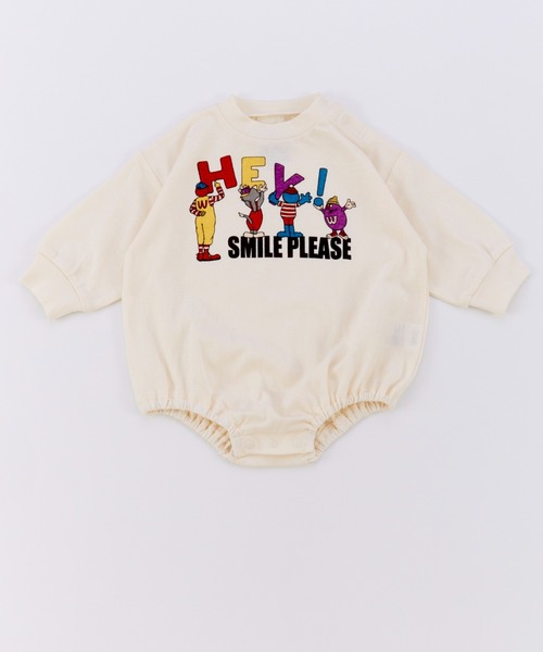Ocean&Ground(オーシャン&グラウンド)の「SMILE PLEASEプリントボディシャツ(その他ベビーウェア・キッズ・オリーブ/ブラック/キナリ・80/70)」の2枚目の写真