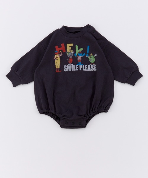 Ocean&Ground(オーシャン&グラウンド)の「SMILE PLEASEプリントボディシャツ(その他ベビーウェア・キッズ・オリーブ/ブラック/キナリ・80/70)」の3枚目の写真