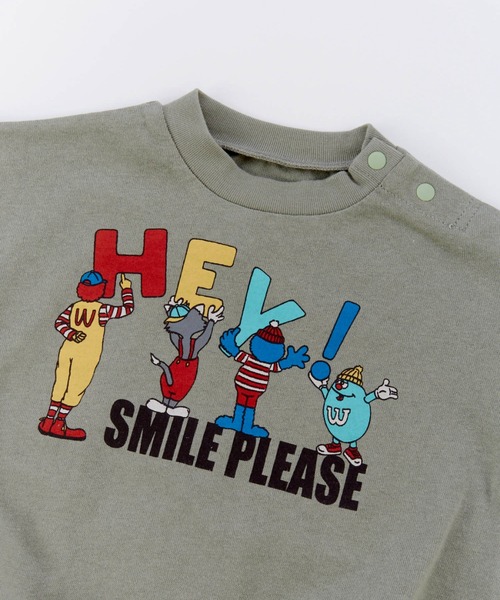 Ocean&Ground(オーシャン&グラウンド)の「SMILE PLEASEプリントボディシャツ(その他ベビーウェア・キッズ・オリーブ/ブラック/キナリ・80/70)」の12枚目の写真