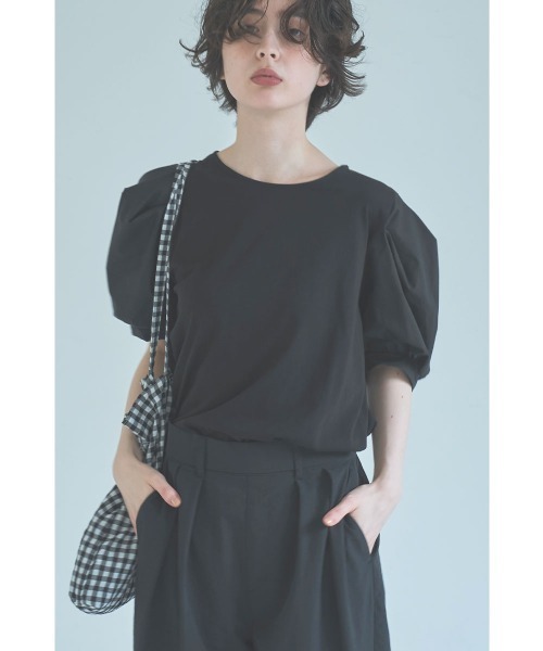 marjour(マージュール)の「SWITCHING LANTERN SLEEVE TEE(Tシャツ/カットソー・レディース・ブラック/オフホワイト・M)」の10枚目の写真