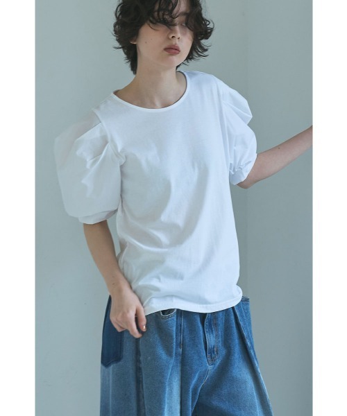 marjour(マージュール)の「SWITCHING LANTERN SLEEVE TEE(Tシャツ/カットソー・レディース・ブラック/オフホワイト・M)」の18枚目の写真