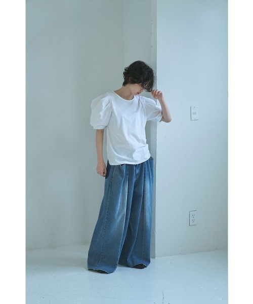 marjour(マージュール)の「SWITCHING LANTERN SLEEVE TEE(Tシャツ/カットソー・レディース・ブラック/オフホワイト・M)」の19枚目の写真