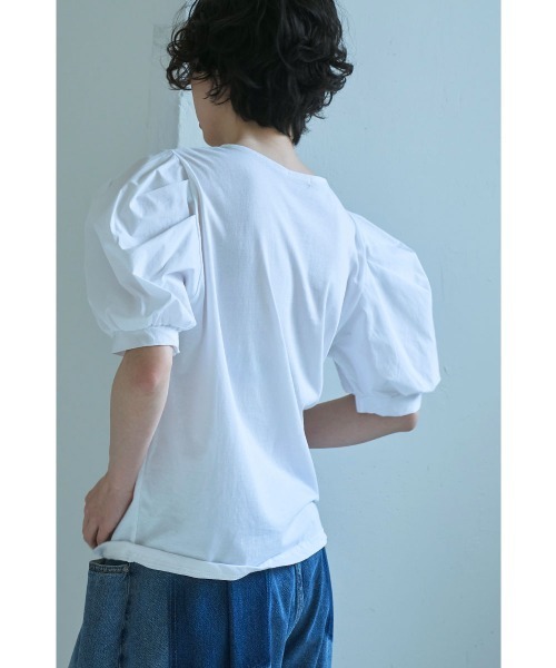marjour(マージュール)の「SWITCHING LANTERN SLEEVE TEE(Tシャツ/カットソー・レディース・ブラック/オフホワイト・M)」の21枚目の写真