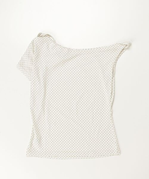 gossip!ロサンゼルス(ゴシップロサンゼルス)の「ハーフオープンショルダー アシンメトリートップス(Tシャツ/カットソー・レディース・ブラック/ホワイト・FREE)」の3枚目の写真