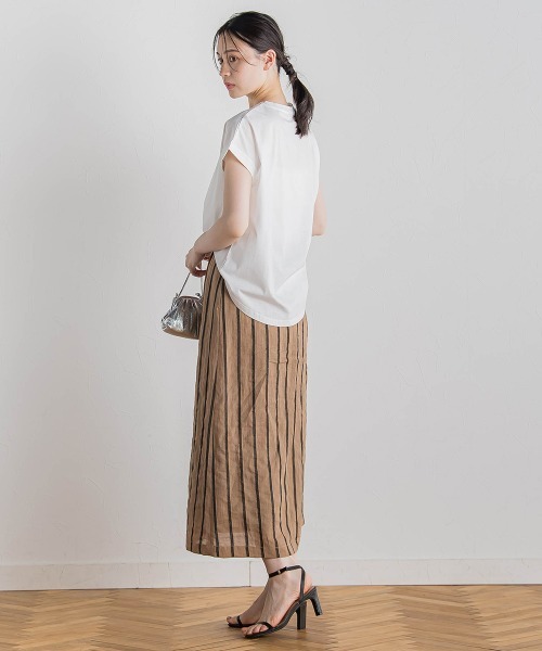 Droite lautreamont（ドロワットロートレアモン）の「【WEB限定】ドライタッチコットン英文ロゴT≪洗濯機で洗える≫（Tシャツ/カットソー・レディース・チャコールグレー/オフホワイト・M）」の9枚目の写真