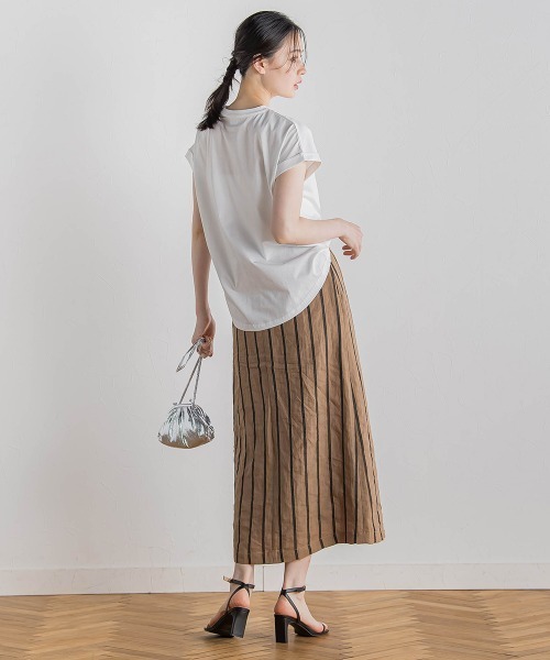 Droite lautreamont（ドロワットロートレアモン）の「【WEB限定】ドライタッチコットン英文ロゴT≪洗濯機で洗える≫（Tシャツ/カットソー・レディース・チャコールグレー/オフホワイト・M）」の10枚目の写真