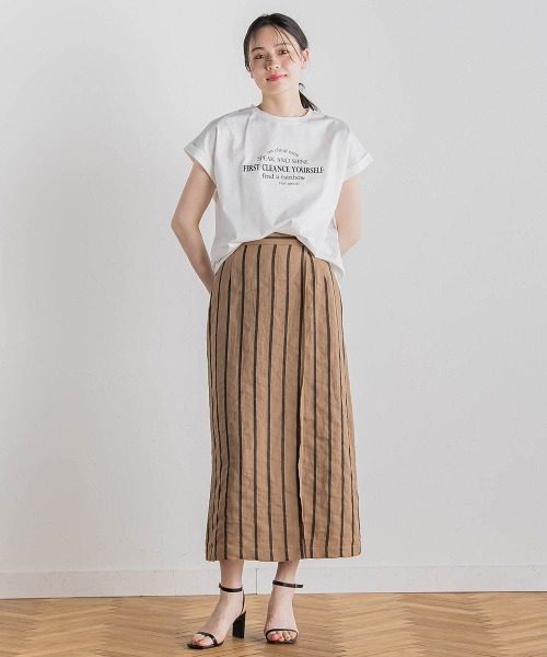 Droite lautreamont（ドロワットロートレアモン）の「【WEB限定】ドライタッチコットン英文ロゴT≪洗濯機で洗える≫（Tシャツ/カットソー・レディース・チャコールグレー/オフホワイト・M）」の11枚目の写真